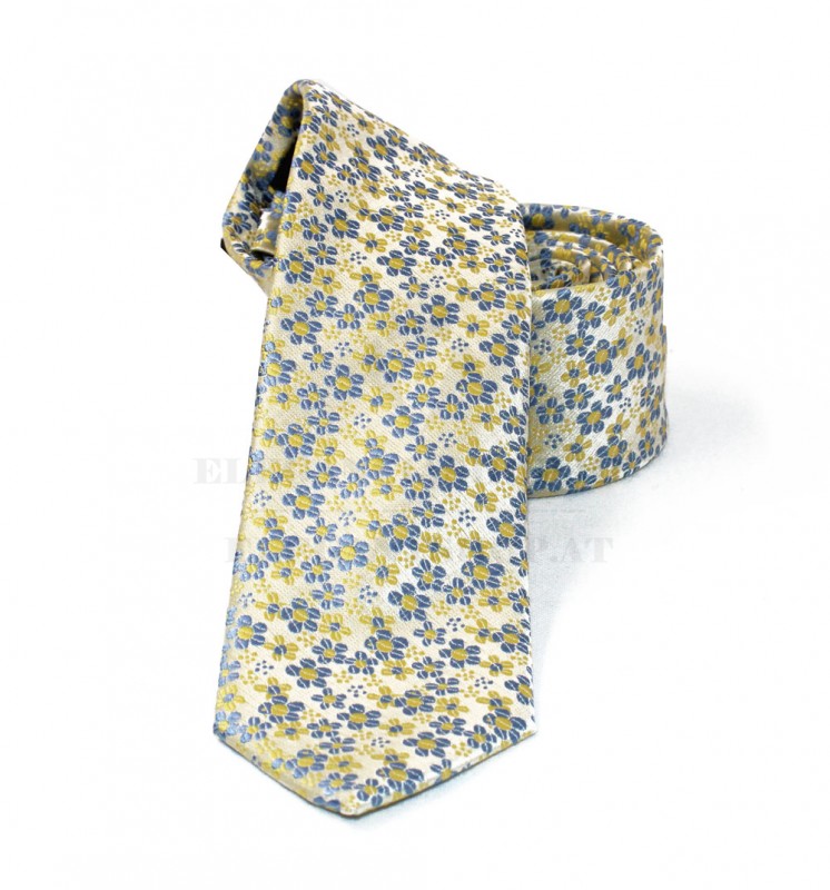                    NM slim szövött nyakkendő - Sárga virágos Mintás nyakkendők